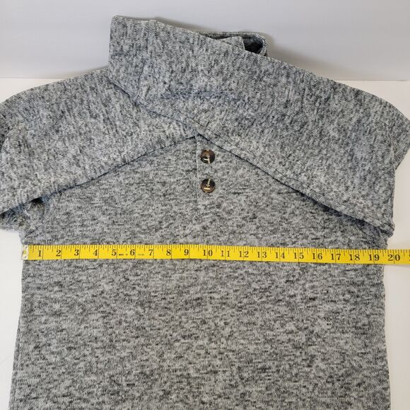 Coofandy Mens Marled Gray Qtr Button Pullover Long Sleeve Sweater S NWT - Picture 9 of 16